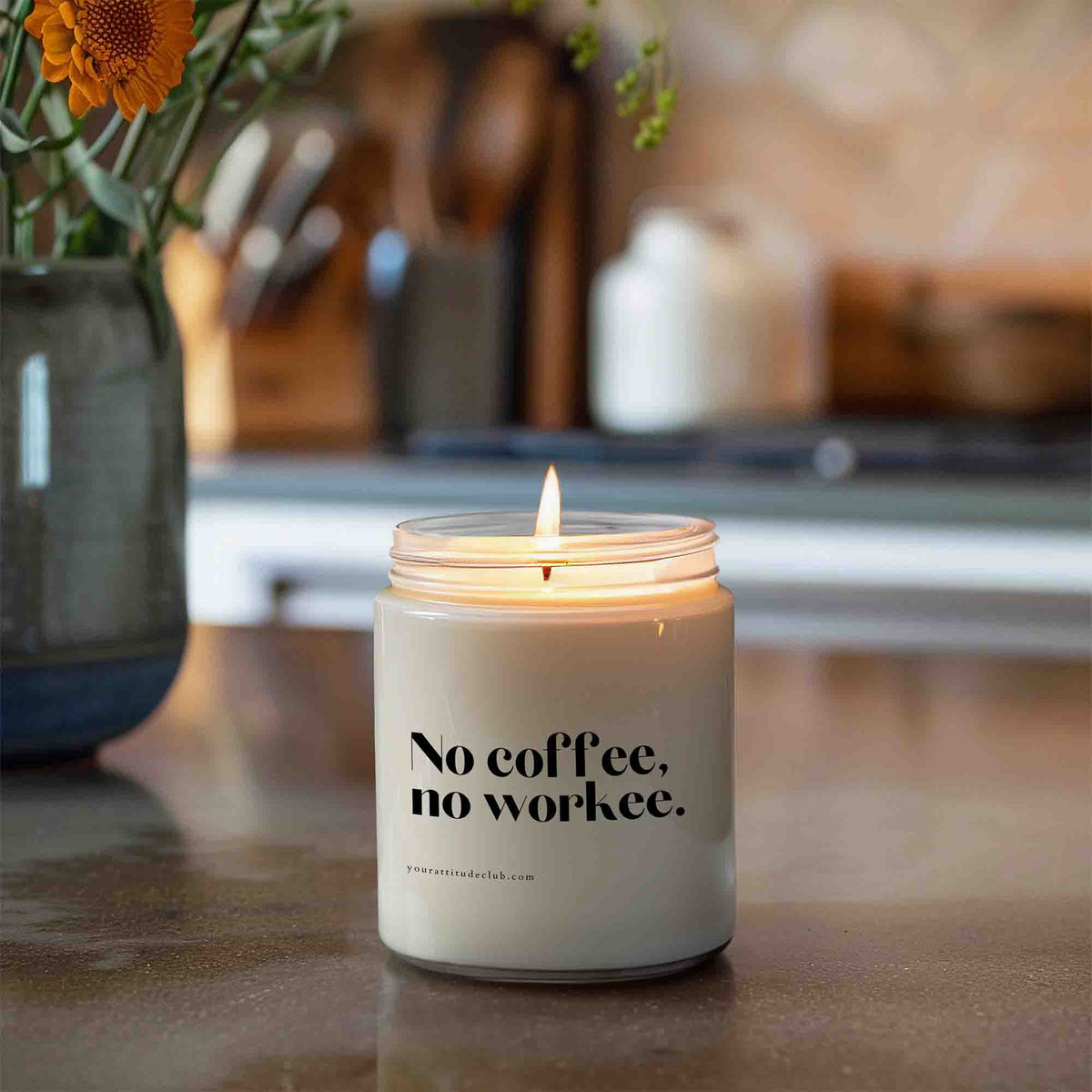 No coffee, no workee | Lustige Kerze | Handgefertigt aus Sojawachs in DE