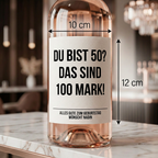Du bist 50? Das sind 100 Mark! | Weinflaschen Etikett Geburtstag personalisiert | Lustiges Weinetikett Geschenk für Frauen & Männer