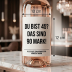Du bist 45? Das sind 90 Mark! | Weinflaschen Etikett Geburtstag personalisiert | Lustiges Weinetikett Geschenk für Frauen & Männer