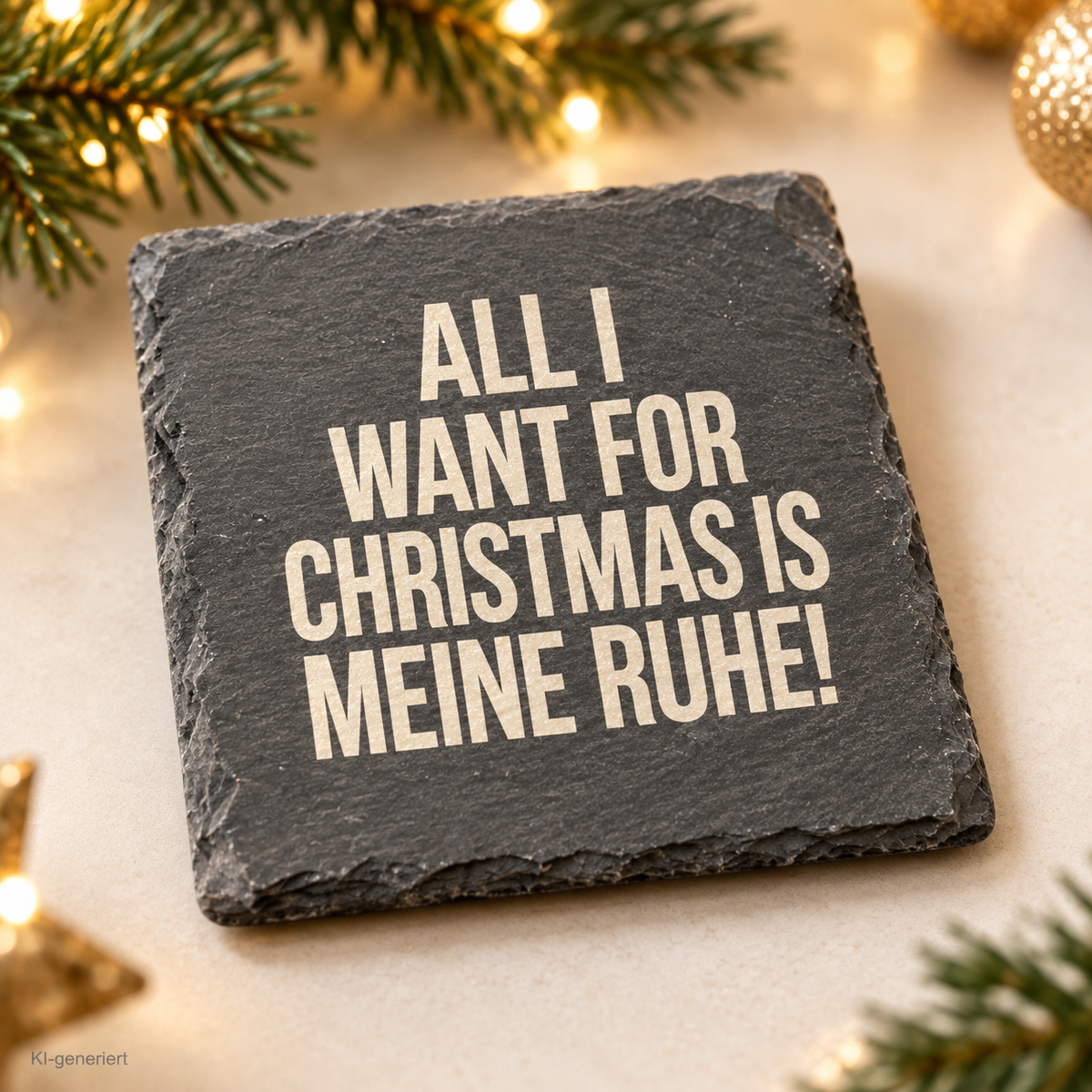 ALL I WANT FOR CHRISTMAS IS MEINE RUHE! – Weihnachtskerze Naturgras Etikett | Weihnachtsgeschenk | Geschenk für Freunde, Familie & Kollegen