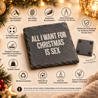 ALL I WANT FOR CHRISTMAS IS SEX – Weihnachtskerze Naturgras Etikett | Weihnachtsgeschenk | Geschenk für Partner, Freundin & Freund | Geschenkidee Weihnachten