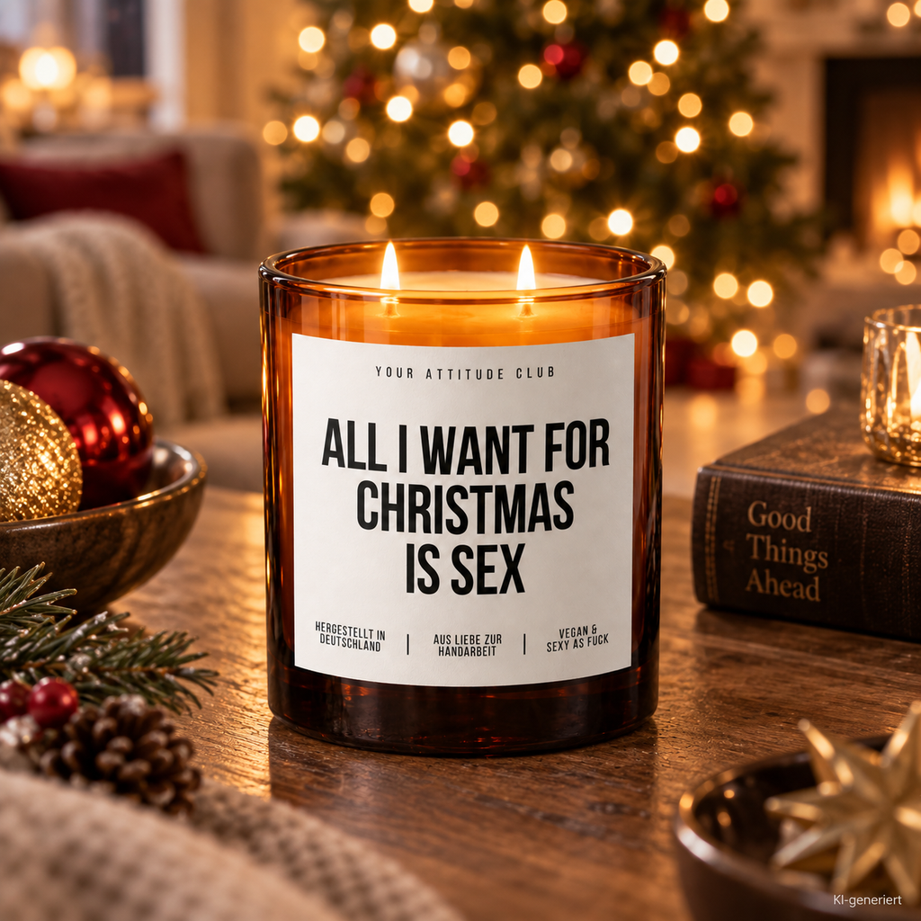 ALL I WANT FOR CHRISTMAS IS SEX – Weihnachtskerze | Lustiges Weihnachtsgeschenk | Geschenk für Partner, Freunde & beste Freundin | Wichtelgeschenk
