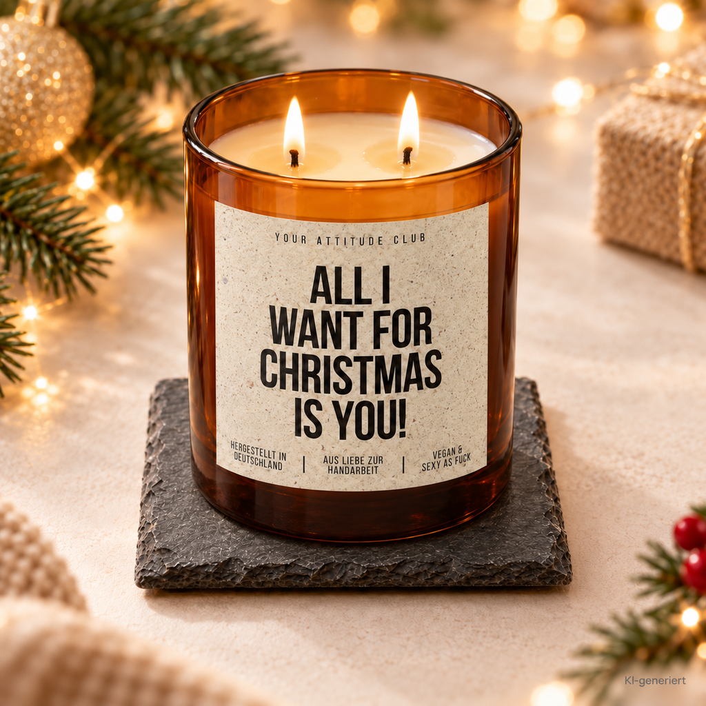 ALL I WANT FOR CHRISTMAS IS YOU! – Weihnachtskerze | Romantisches Weihnachtsgeschenk | Geschenk für Partner, Freundin, Freund & Lieblingsmensch