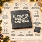 ALL I WANT FOR CHRISTMAS IS YOU NAKED! – Weihnachtskerze Naturgras Etikett | Weihnachtsgeschenk | Geschenk für Partner, Freundin & Freund | Geschenkidee