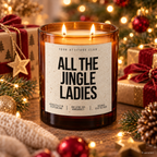 ALL THE JINGLE LADIES – Weihnachtskerze Naturgras Etikett | Weihnachtsgeschenk für Freundin, Kollegin & Frauen | Geschenkidee Weihnachten
