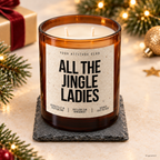 ALL THE JINGLE LADIES – Weihnachtskerze Naturgras Etikett | Weihnachtsgeschenk für Freundin, Kollegin & Frauen | Geschenkidee Weihnachten