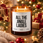 ALL THE JINGLE LADIES – Weihnachtskerze Naturgras Etikett | Weihnachtsgeschenk für Freundin, Kollegin & Frauen | Geschenkidee Weihnachten