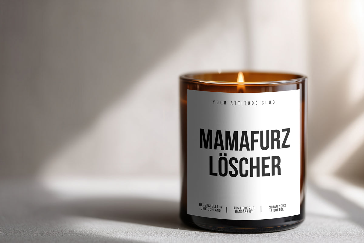 Mamafurzlöscher | Freche Muttertagskerze mit schwarzem Humor & 2 Dochten