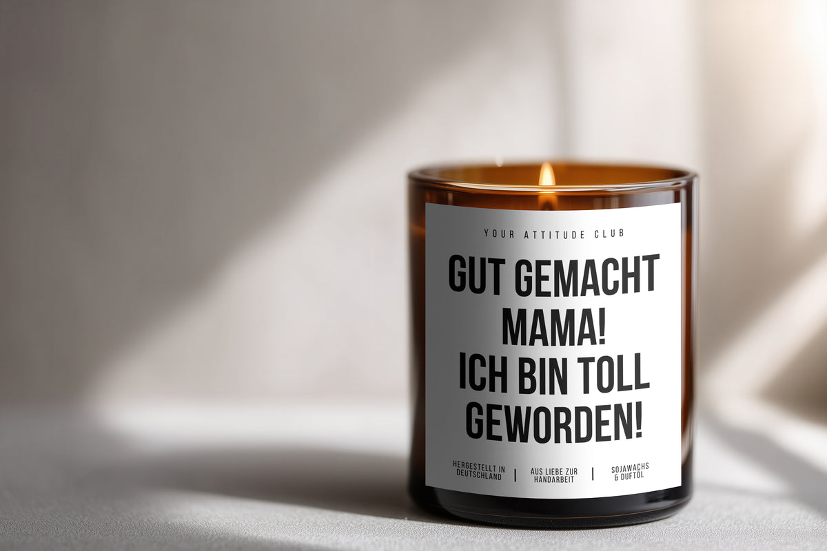 Well Done Mom! I Turned Out Awesome! | Funny Mother's Day Candle with 2 Wicks