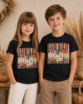 Florale Kürbisse mit Schleifen Kinder T-Shirt – Herbst Shirt mit Blumen & Pumpkin Motiv, Kinder Herbst Outfit für Mädchen & Jungen