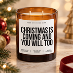 CHRISTMAS IS COMING AND YOU WILL TOO – Weihnachtskerze Naturgras Etikett | Weihnachtsgeschenk | Geschenk für Partner & Freunde | Geschenkidee Weihnachten