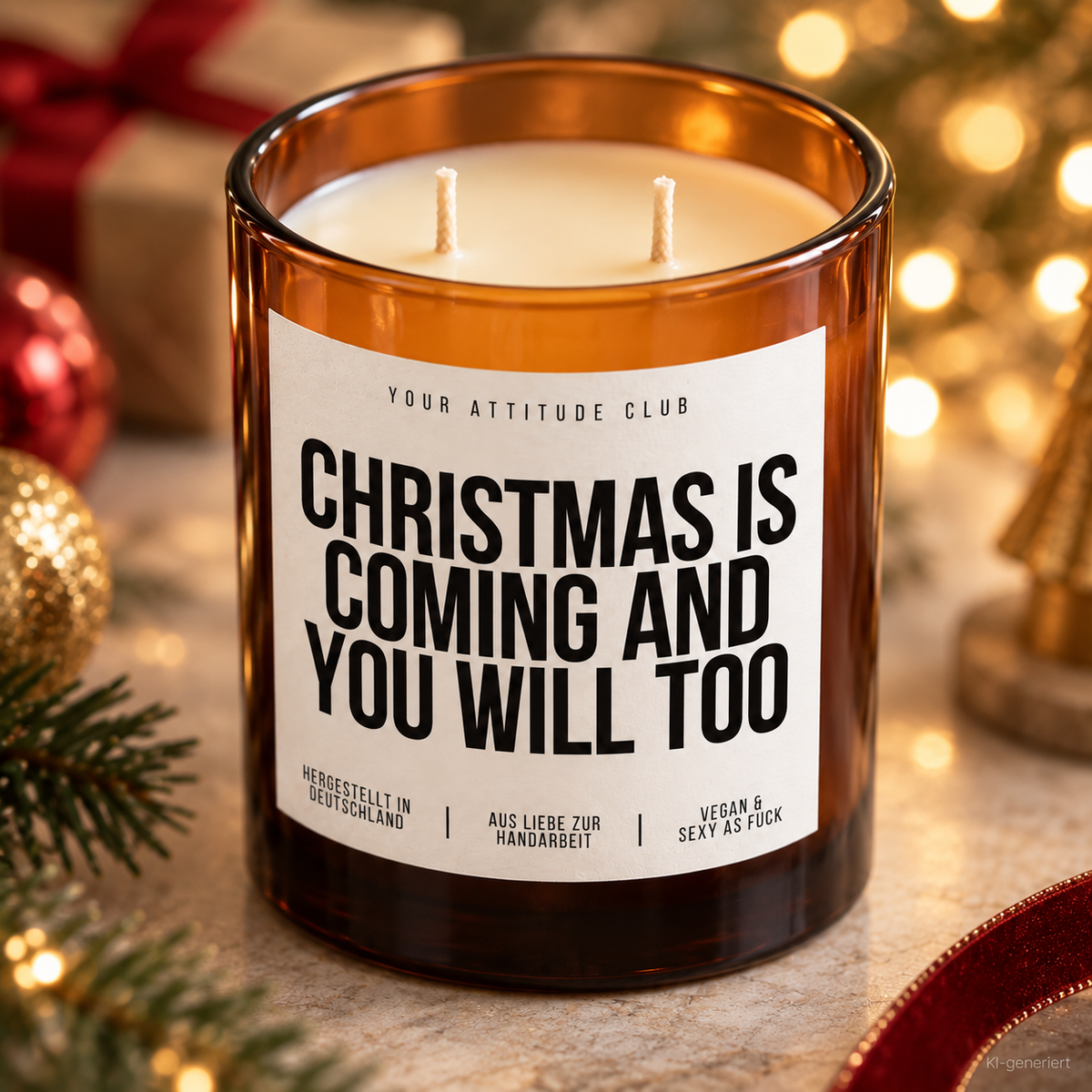 CHRISTMAS IS COMING AND YOU WILL TOO – Weihnachtskerze | Freches Weihnachtsgeschenk | Geschenk für Partner, Freundin, Freund & Paare | Weihnachten
