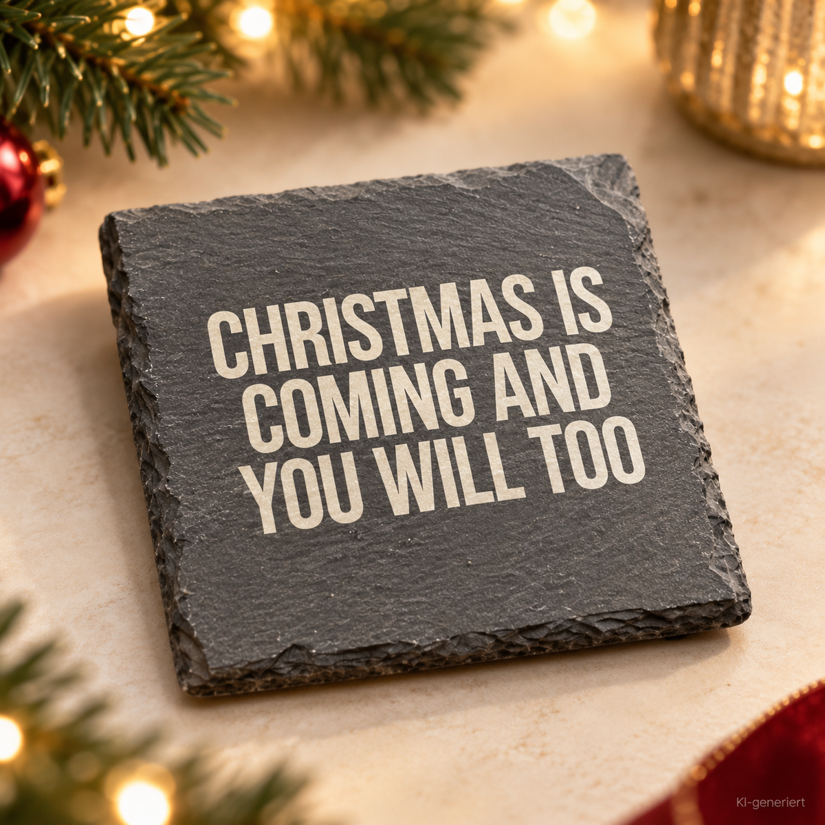 CHRISTMAS IS COMING AND YOU WILL TOO – Weihnachtskerze Naturgras Etikett | Weihnachtsgeschenk | Geschenk für Partner & Freunde | Geschenkidee Weihnachten