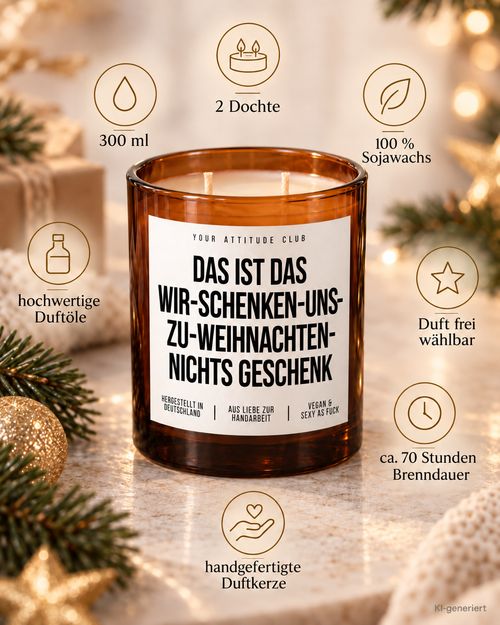 DAS IST DAS WIR-SCHENKEN-UNS-ZU-WEIHNACHTEN-NICHTS GESCHENK – Weihnachtskerze | Lustiges Weihnachtsgeschenk | Geschenk für Partner, Freunde & Familie