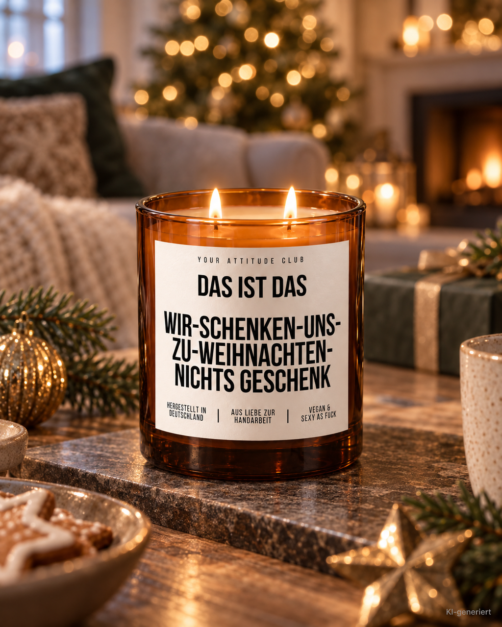 DAS IST DAS WIR-SCHENKEN-UNS-ZU-WEIHNACHTEN-NICHTS GESCHENK – Weihnachtskerze | Lustiges Weihnachtsgeschenk | Geschenk für Partner, Freunde & Familie
