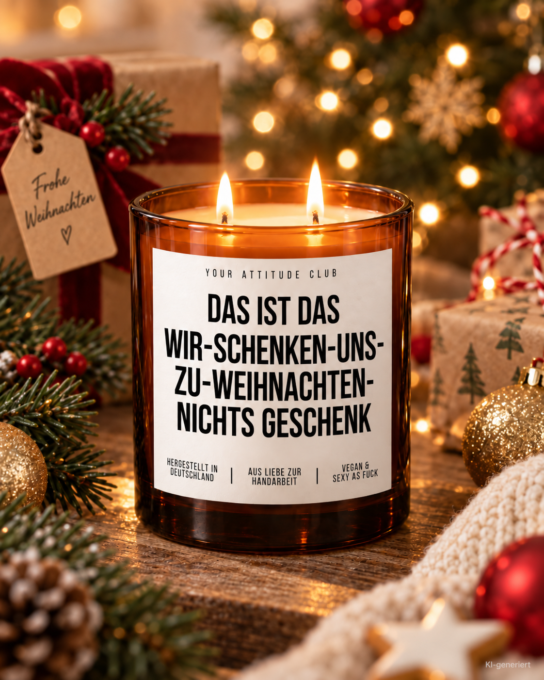 DAS IST DAS WIR-SCHENKEN-UNS-ZU-WEIHNACHTEN-NICHTS GESCHENK – Weihnachtskerze | Lustiges Weihnachtsgeschenk | Geschenk für Partner, Freunde & Familie