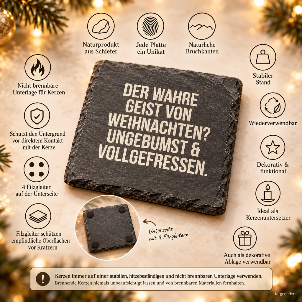 DER WAHRE GEIST VON WEIHNACHTEN? UNGEBUMST & VOLLGEFRESSEN. – Weihnachtskerze | Lustiges Weihnachtsgeschenk | Geschenk für Freunde, Partner & Familie