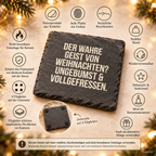 DER WAHRE GEIST VON WEIHNACHTEN? UNGEBUMST & VOLLGEFRESSEN. – Weihnachtskerze Naturgras Etikett | lustiges Weihnachtsgeschenk | Geschenkidee