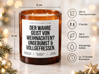DER WAHRE GEIST VON WEIHNACHTEN? UNGEBUMST & VOLLGEFRESSEN. – Weihnachtskerze Naturgras Etikett | lustiges Weihnachtsgeschenk | Geschenkidee