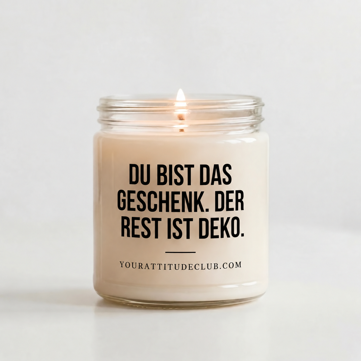 DU BIST DAS GESCHENK. DER REST IST DEKO. | Weihnachtskerze, Weihnachtsgeschenk, Geschenk für Partner, Freundin, Mama, Schwester, Wichtelgeschenk
