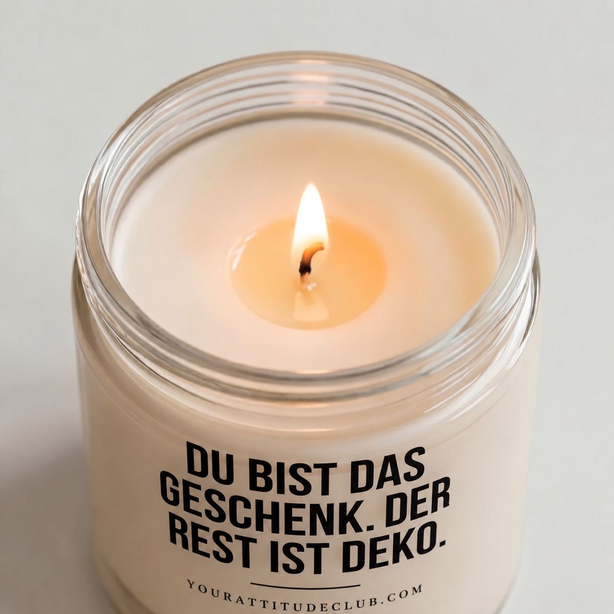 DU BIST DAS GESCHENK. DER REST IST DEKO. | Weihnachtskerze, Weihnachtsgeschenk, Geschenk für Partner, Freundin, Mama, Schwester, Wichtelgeschenk