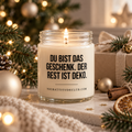 DU BIST DAS GESCHENK. DER REST IST DEKO. | Weihnachtskerze, Weihnachtsgeschenk, Geschenk für Partner, Freundin, Mama, Schwester, Wichtelgeschenk