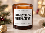 FROHE SCHEISS WEIHNACHTEN – Weihnachtskerze Naturgras Etikett | lustiges Weihnachtsgeschenk | Geschenk für Freunde, Kolleg:innen & Familie