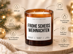 FROHE SCHEISS WEIHNACHTEN – Weihnachtskerze Naturgras Etikett | lustiges Weihnachtsgeschenk | Geschenk für Freunde, Kolleg:innen & Familie