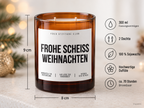 FROHE SCHEISS WEIHNACHTEN – Weihnachtskerze Naturgras Etikett | lustiges Weihnachtsgeschenk | Geschenk für Freunde, Kolleg:innen & Familie