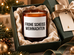 FROHE SCHEISS WEIHNACHTEN – Weihnachtskerze Naturgras Etikett | lustiges Weihnachtsgeschenk | Geschenk für Freunde, Kolleg:innen & Familie
