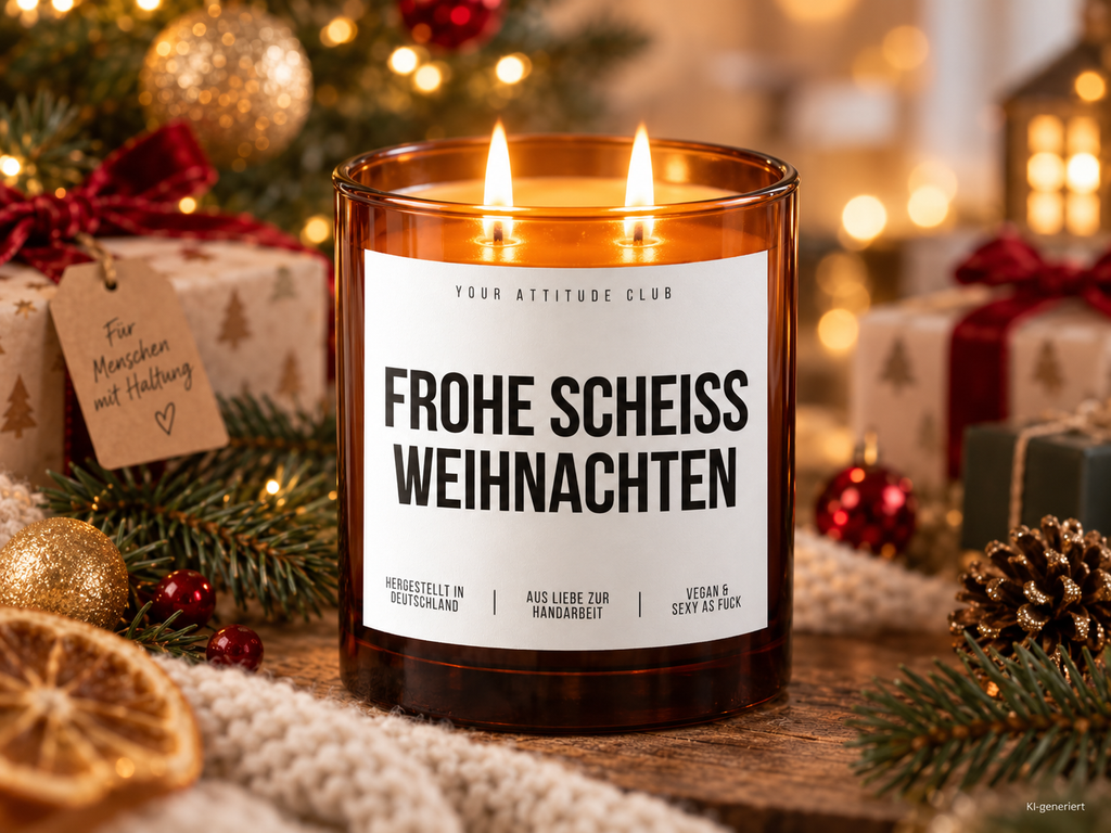 FROHE SCHEISS WEIHNACHTEN – Weihnachtskerze | Lustiges Weihnachtsgeschenk | Geschenk für Freunde & Kolleg:innen | Wichtelgeschenk Weihnachten