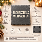 FROHE SCHEISS WEIHNACHTEN – Weihnachtskerze Naturgras Etikett | lustiges Weihnachtsgeschenk | Geschenk für Freunde, Kolleg:innen & Familie