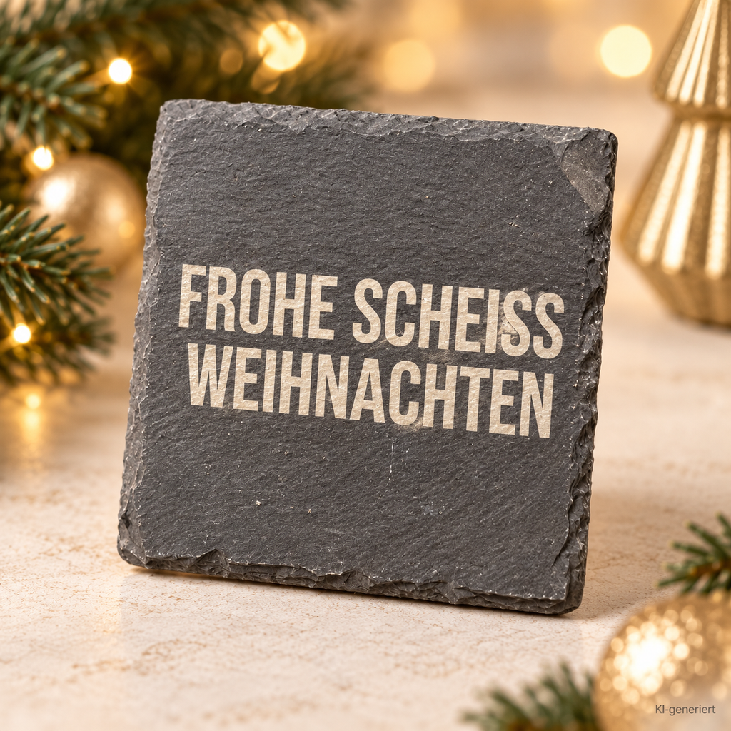 FROHE SCHEISS WEIHNACHTEN – Weihnachtskerze Naturgras Etikett | lustiges Weihnachtsgeschenk | Geschenk für Freunde, Kolleg:innen & Familie