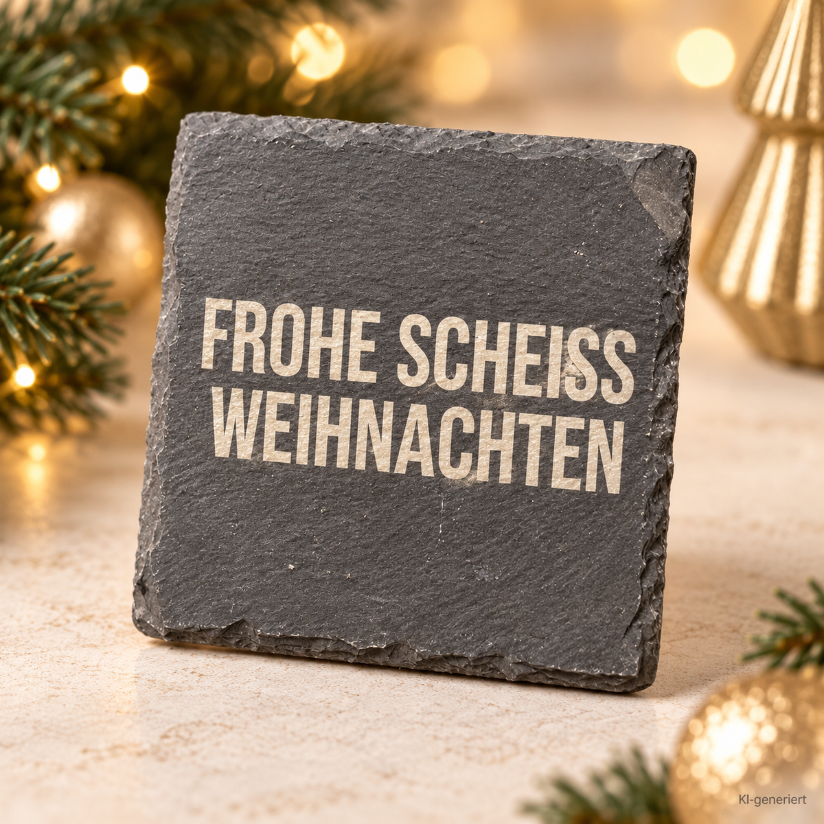 FROHE SCHEISS WEIHNACHTEN – Weihnachtskerze Naturgras Etikett | lustiges Weihnachtsgeschenk | Geschenk für Freunde, Kolleg:innen & Familie