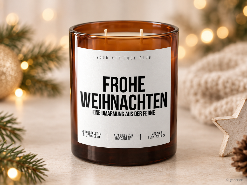 FROHE WEIHNACHTEN EINE UMARMUNG AUS DER FERNE – Weihnachtskerze | Weihnachtsgeschenk | Geschenk für Familie, Freunde & Lieblingsmenschen