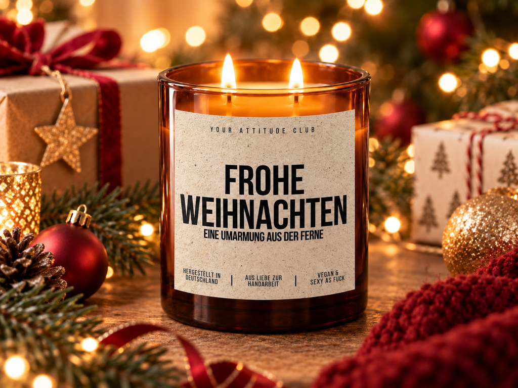 FROHE WEIHNACHTEN EINE UMARMUNG AUS DER FERNE – Weihnachtskerze | Weihnachtsgeschenk | Geschenk für Familie, Freunde & Lieblingsmenschen