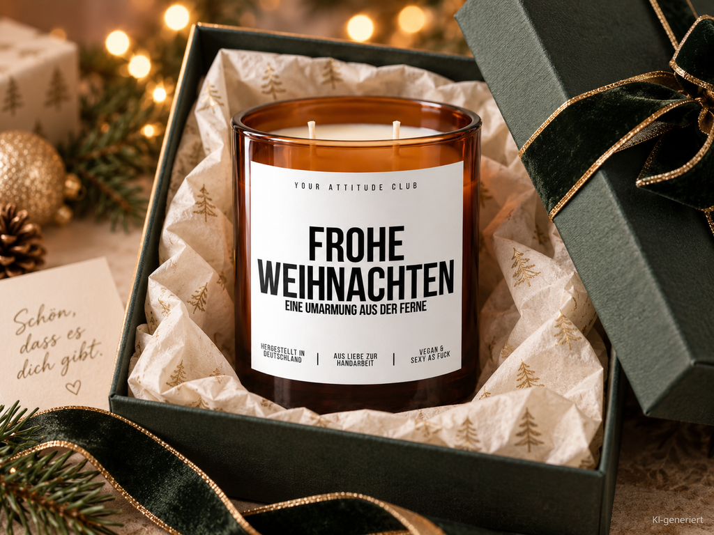 FROHE WEIHNACHTEN EINE UMARMUNG AUS DER FERNE – Weihnachtskerze | Weihnachtsgeschenk | Geschenk für Familie, Freunde & Lieblingsmenschen