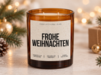 FROHE WEIHNACHTEN – Weihnachtskerze Naturgras Etikett | Weihnachtsgeschenk | Geschenk für Familie, Freunde & Kolleg:innen | Geschenkidee Weihnachten