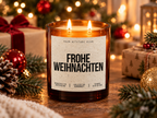 FROHE WEIHNACHTEN – Weihnachtskerze Naturgras Etikett | Weihnachtsgeschenk | Geschenk für Familie, Freunde & Kolleg:innen | Geschenkidee Weihnachten