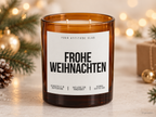 FROHE WEIHNACHTEN – Weihnachtskerze Naturgras Etikett | Weihnachtsgeschenk | Geschenk für Familie, Freunde & Kolleg:innen | Geschenkidee Weihnachten
