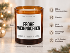 FROHE WEIHNACHTEN – Weihnachtskerze Naturgras Etikett | Weihnachtsgeschenk | Geschenk für Familie, Freunde & Kolleg:innen | Geschenkidee Weihnachten