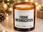 FROHE WEIHNACHTEN – Weihnachtskerze Naturgras Etikett | Weihnachtsgeschenk | Geschenk für Familie, Freunde & Kolleg:innen | Geschenkidee Weihnachten
