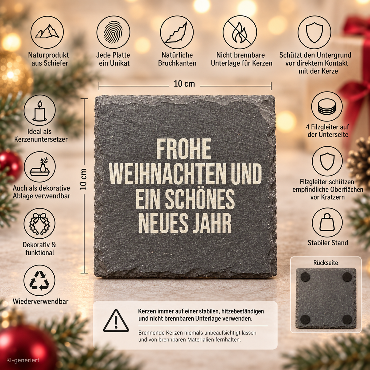 FROHE WEIHNACHTEN UND EIN SCHÖNES NEUES JAHR – Weihnachtskerze | Weihnachtsgeschenk | Geschenk für Familie, Freunde & Kolleg:innen | Neujahr