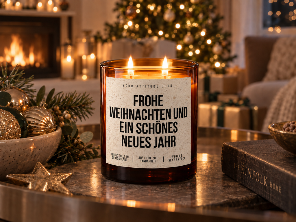 FROHE WEIHNACHTEN UND EIN SCHÖNES NEUES JAHR – Weihnachtskerze | Weihnachtsgeschenk | Geschenk für Familie, Freunde & Kolleg:innen | Neujahr