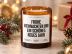 FROHE WEIHNACHTEN UND EIN SCHÖNES NEUES JAHR – Weihnachtskerze Naturgras Etikett | Weihnachtsgeschenk | Geschenk für Familie, Freunde & Kolleg:innen