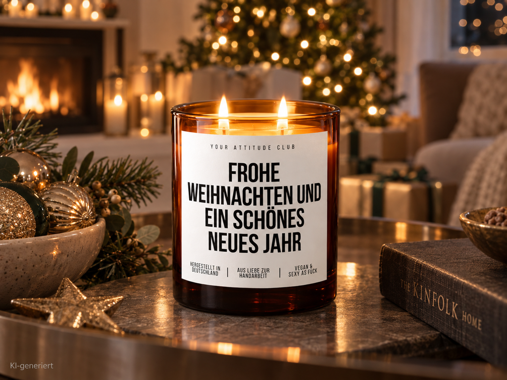 FROHE WEIHNACHTEN UND EIN SCHÖNES NEUES JAHR – Weihnachtskerze | Weihnachtsgeschenk | Geschenk für Familie, Freunde & Kolleg:innen | Neujahr