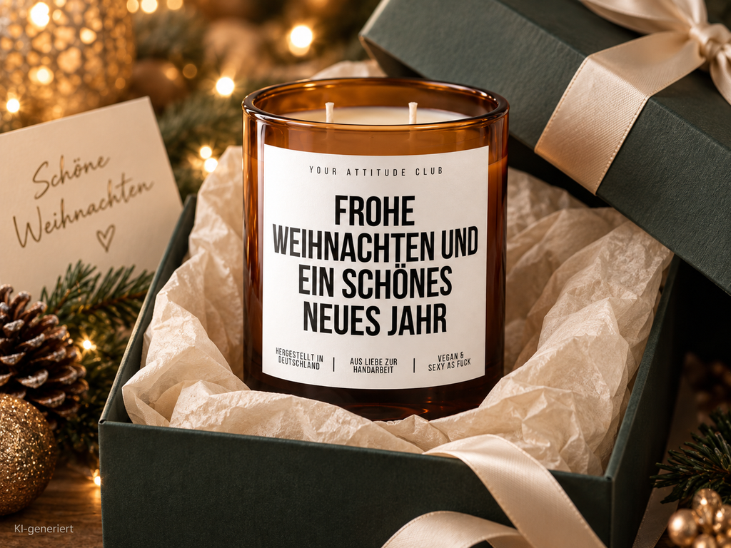 FROHE WEIHNACHTEN UND EIN SCHÖNES NEUES JAHR – Weihnachtskerze | Weihnachtsgeschenk | Geschenk für Familie, Freunde & Kolleg:innen | Neujahr