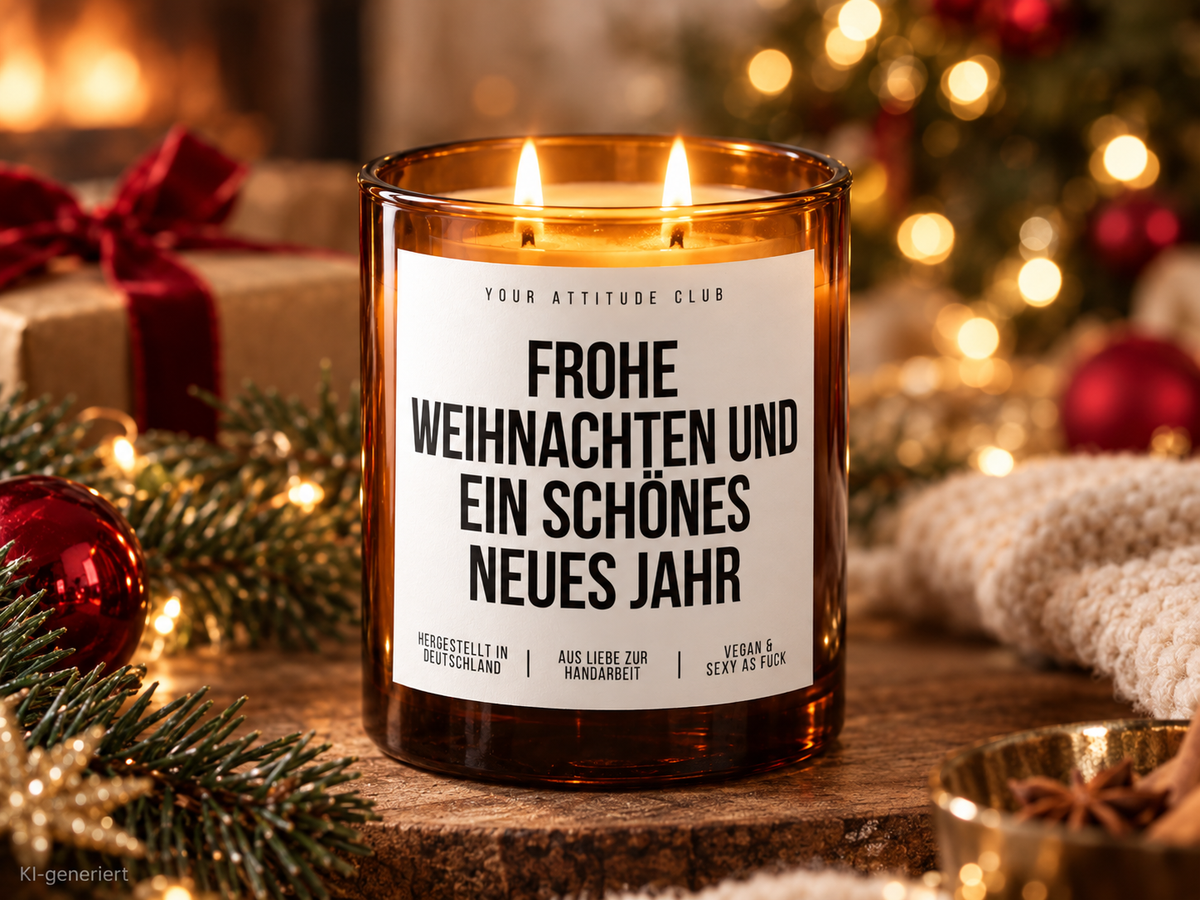 FROHE WEIHNACHTEN UND EIN SCHÖNES NEUES JAHR – Weihnachtskerze | Weihnachtsgeschenk | Geschenk für Familie, Freunde & Kolleg:innen | Neujahr