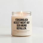 FÜRSORGLICH HEISST NICHT AUF DEN MUND GEFALLEN. | Kerze Pflegefachkraft, Geschenk Pflege, Krankenschwester, Pfleger, Pflegepersonal