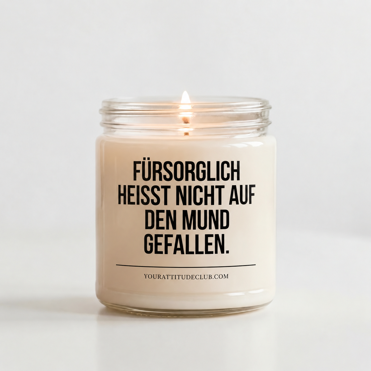 FÜRSORGLICH HEISST NICHT AUF DEN MUND GEFALLEN. | Kerze Pflegefachkraft, Geschenk Pflege, Krankenschwester, Pfleger, Pflegepersonal